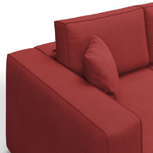 Morfeo Canapé Avec 3 Assises Amovibles En Tissu Doux Imperméable T02 245 Cm Rouge