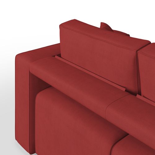 Morfeo Canapé Avec 3 Assises Amovibles En Tissu Doux Imperméable T02 245 Cm Rouge