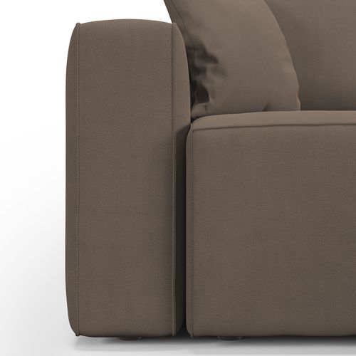 Morfeo Canapé Avec 3 Assises Amovibles En Tissu Doux Imperméable T02 245 Cm Brun