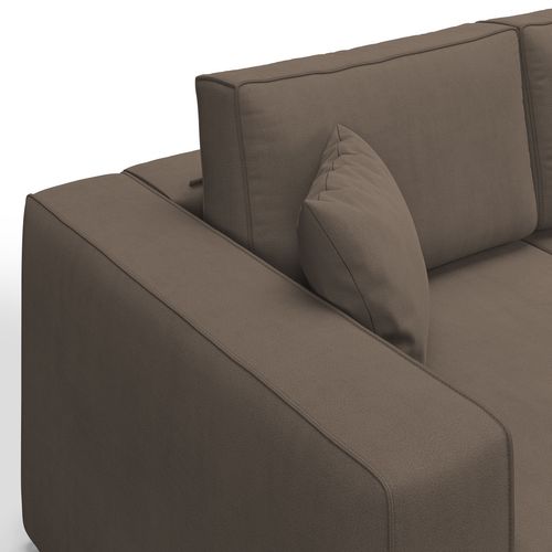 Morfeo Canapé Avec 3 Assises Amovibles En Tissu Doux Imperméable T02 245 Cm Brun