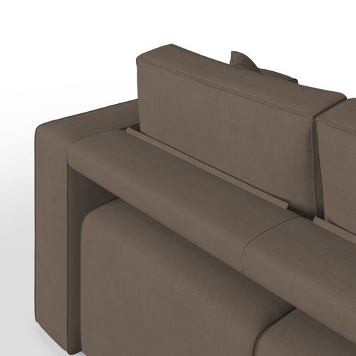 Morfeo Canapé Avec 3 Assises Amovibles En Tissu Doux Imperméable T02 245 Cm Brun