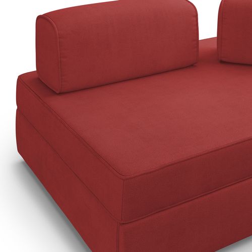 Liberty Canapé Avec Pouf Amovible Et Dossier Amovible En Tissu Imperméable T02 160 Cm Rouge