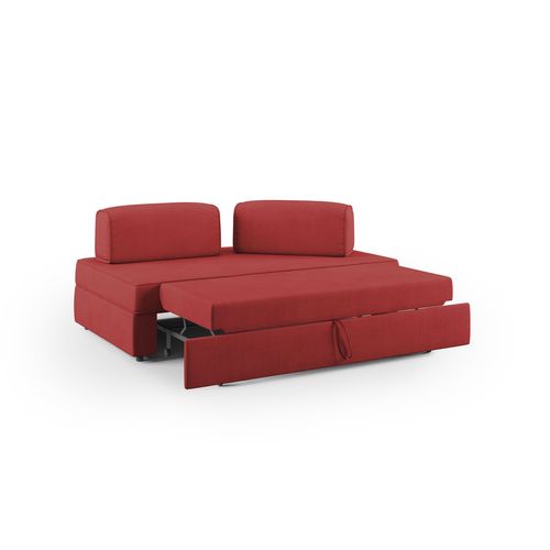 Liberty Canapé Sans Pouf Amovible Et Dossier Amovible En Tissu Imperméable T02 160 Cm Rouge