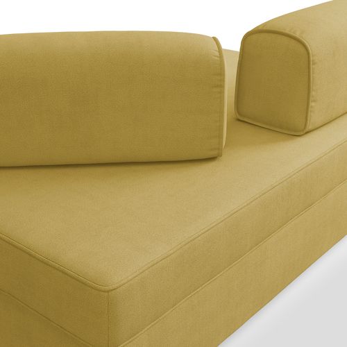 Liberty Canapé Avec Pouf Amovible Et Dossier Amovible En Tissu Imperméable T02 180 Cm Jaune