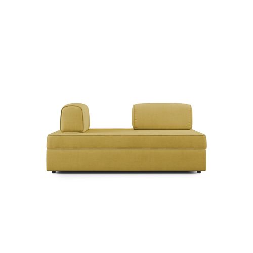 Liberty Canapé Sans Pouf Amovible Et Dossier Amovible En Tissu Imperméable T02 180 Cm Jaune