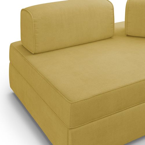 Liberty Canapé Sans Pouf Amovible Et Dossier Amovible En Tissu Imperméable T02 180 Cm Jaune