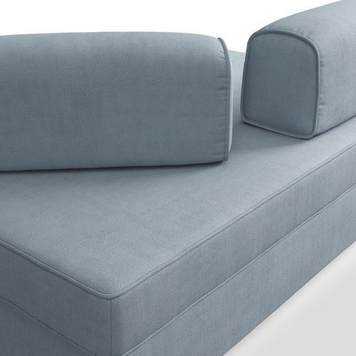 Liberty Canapé Avec Pouf Amovible Et Dossier Amovible En Tissu Imperméable T02 180 Cm Bleu Pastel