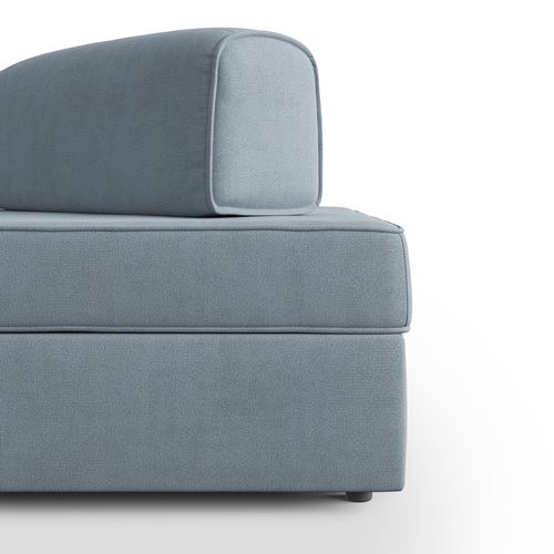 Liberty Canapé Avec Pouf Amovible Et Dossier Amovible En Tissu Imperméable T02 180 Cm Bleu Pastel