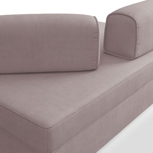 Liberty Canapé Avec Pouf Amovible Et Dossier Amovible En Tissu Imperméable T02 180 Cm Rose