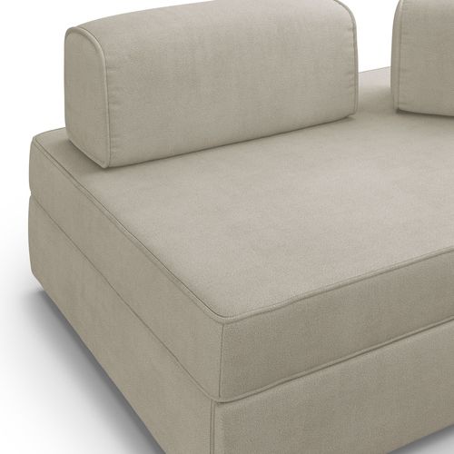 Liberty Canapé Avec Pouf Amovible Et Dossier Amovible En Tissu Imperméable T02 180 Cm Creme