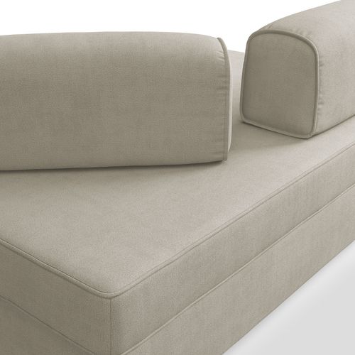 Liberty Canapé Sans Pouf Amovible Et Dossier Amovible En Tissu Imperméable T02 180 Cm Creme