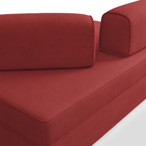 Liberty Canapé Avec Pouf Amovible Et Dossier Amovible En Tissu Imperméable T02 180 Cm Rouge