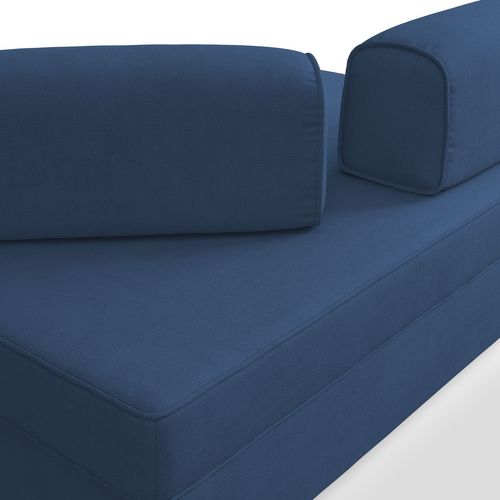 Liberty Canapé Avec Pouf Amovible Et Dossier Amovible En Tissu Imperméable T02 180 Cm Bleu