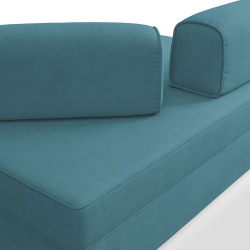 Liberty Canapé Sans Pouf Amovible Et Dossier Amovible En Tissu Imperméable T02 180 Cm Bleu Ciel