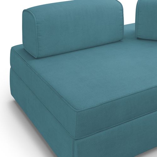 Liberty Canapé Sans Pouf Amovible Et Dossier Amovible En Tissu Imperméable T02 180 Cm Bleu Ciel