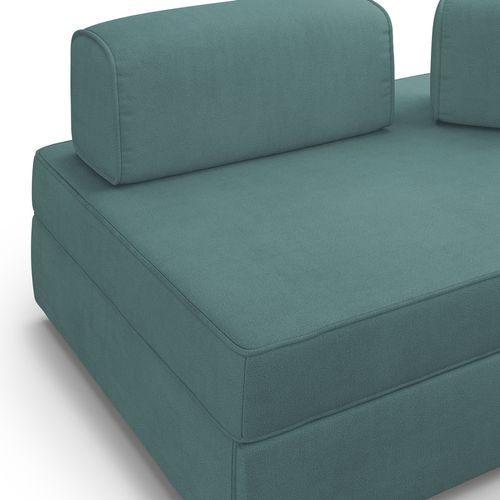 Liberty Canapé Sans Pouf Amovible Et Dossier Amovible En Tissu Imperméable T02 180 Cm Bleu Canard