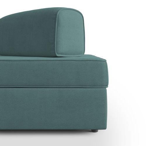 Liberty Canapé Sans Pouf Amovible Et Dossier Amovible En Tissu Imperméable T02 180 Cm Bleu Canard