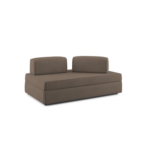 Liberty Canapé Avec Pouf Amovible Et Dossier Amovible En Tissu Imperméable T02 180 Cm Brun