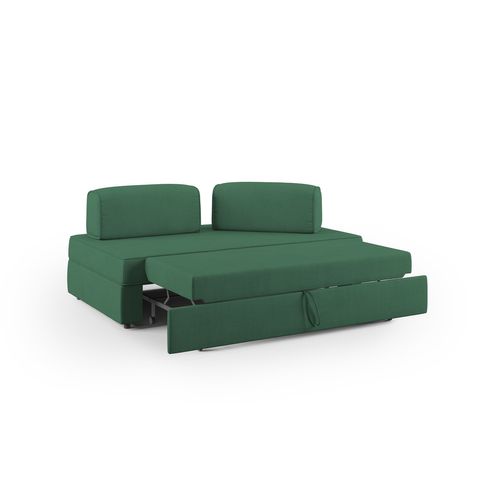 Liberty Canapé Sans Pouf Amovible Et Dossier Amovible En Tissu Imperméable T02 200 Cm Vert