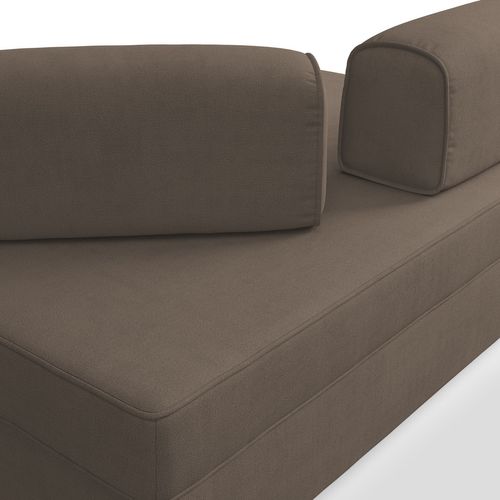 Liberty Canapé Avec Pouf Amovible Et Dossier Amovible En Tissu Imperméable T02 200 Cm Brun
