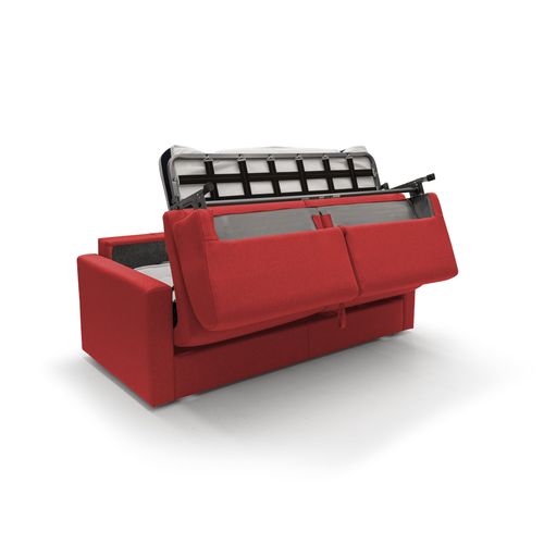 Chris Canapé Lit Convertible En Tissu Imperméable T13 166 Cm (mat. 120x197) Rouge
