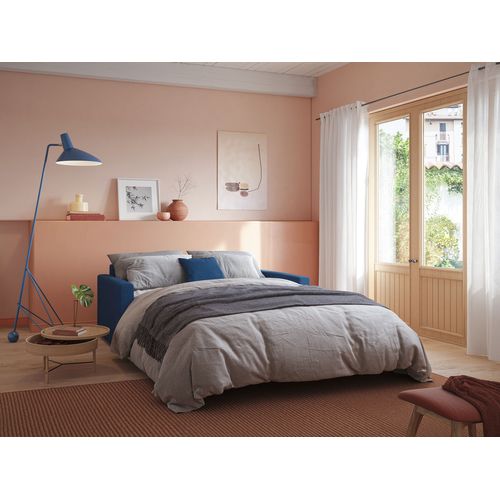Chris Canapé Lit Convertible En Tissu Imperméable T13 166 Cm (mat. 120x197) Rouge