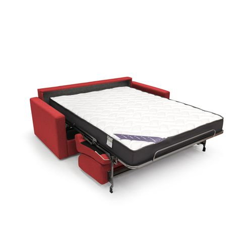 Chris Canapé Lit Convertible En Tissu Imperméable T13 186 Cm (mat. 140x197) Rouge