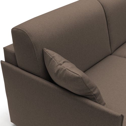 Evans Canapé Lit Convertible En Tissu Imperméable T13 149 Cm (mat. 120x197)  Brun