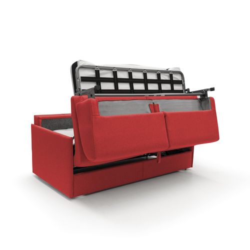 Evans Canapé Lit Convertible En Tissu Imperméable T13 169 Cm (mat. 140x197)  Rouge