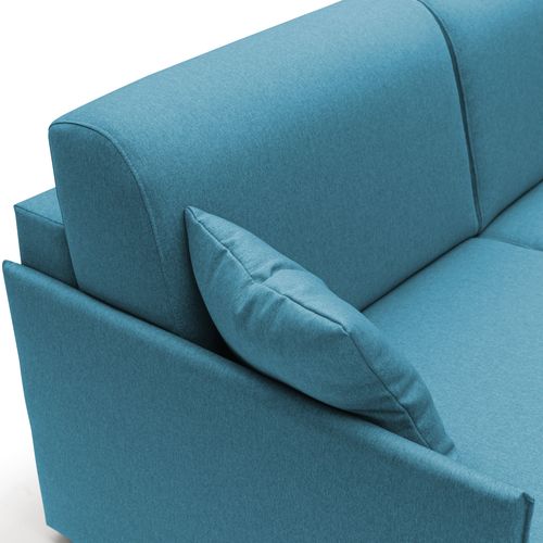 Evans Canapé Lit Convertible En Tissu Imperméable T13 169 Cm (mat. 140x197) Bleu Ciel