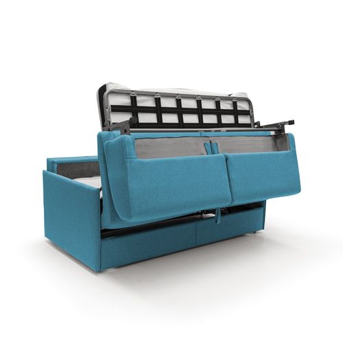 Evans Canapé Lit Convertible En Tissu Imperméable T13 169 Cm (mat. 140x197) Bleu Ciel