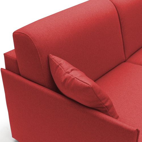 Evans Canapé Lit Convertible En Tissu Imperméable T13 189 Cm (mat. 160x197)  Rouge