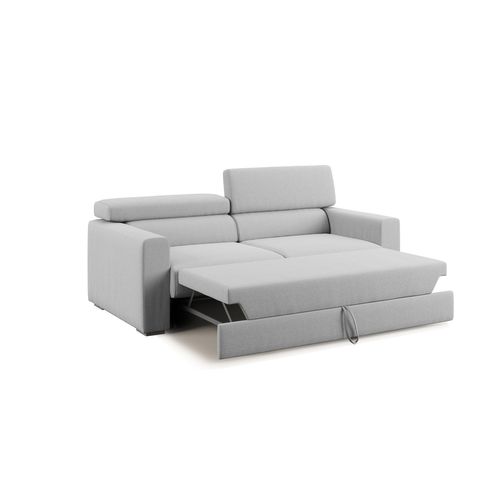 Dylan Canapé Avec Pouf Amovible En Tissu Effet Coton Imperméable T13 158 Cm Gris