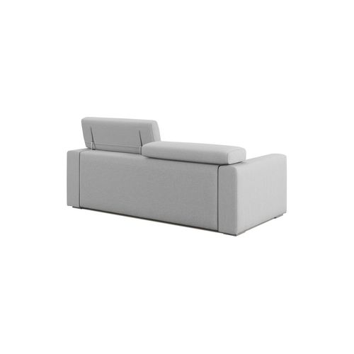 Dylan Canapé Avec Pouf Amovible En Tissu Effet Coton Imperméable T13 158 Cm Gris