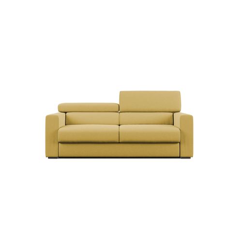 Dylan Canapé Avec Pouf Amovible En Tissu Effet Coton Imperméable T13 158 Cm Jaune