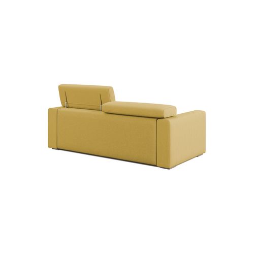 Dylan Canapé Avec Pouf Amovible En Tissu Effet Coton Imperméable T13 158 Cm Jaune