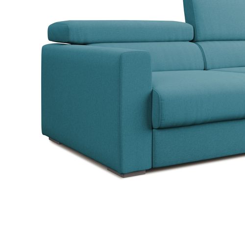 Dylan Canapé Avec Pouf Amovible En Tissu Effet Coton Imperméable T13 158 Cm Bleu Ciel