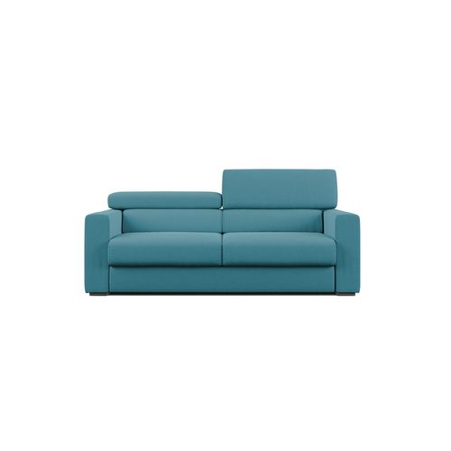 Dylan Canapé Avec Pouf Amovible En Tissu Effet Coton Imperméable T13 158 Cm Bleu Ciel