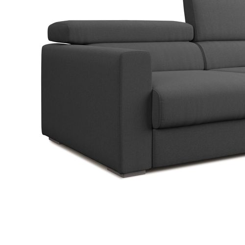 Dylan Canapé Avec Pouf Amovible En Tissu Effet Coton Imperméable T13 158 Cm Anthracite