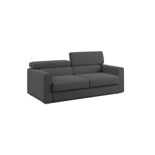 Dylan Canapé Avec Pouf Amovible En Tissu Effet Coton Imperméable T13 158 Cm Anthracite