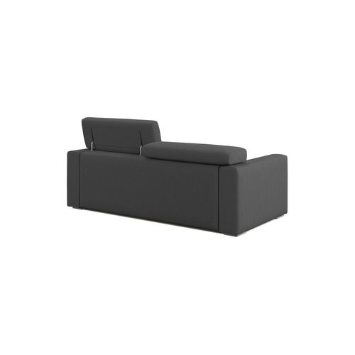 Dylan Canapé Avec Pouf Amovible En Tissu Effet Coton Imperméable T13 158 Cm Anthracite