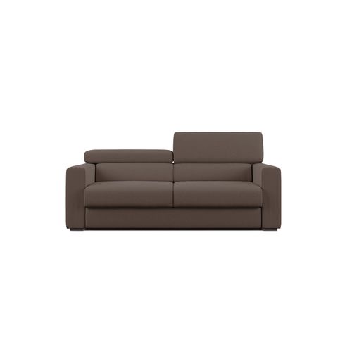 Dylan Canapé Avec Pouf Amovible En Tissu Effet Coton Imperméable T13 158 Cm Brun