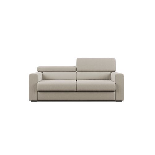 Dylan Canapé Avec Pouf Amovible En Tissu Effet Coton Imperméable T13 188 Cm Creme