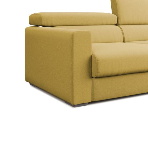 Dylan Canapé Avec Pouf Amovible En Tissu Effet Coton Imperméable T13 188 Cm Jaune