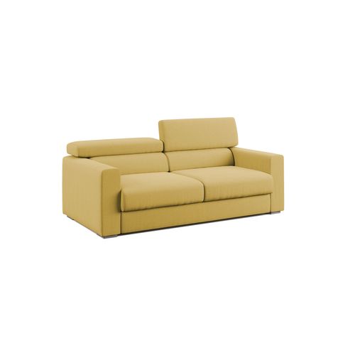 Dylan Canapé Avec Pouf Amovible En Tissu Effet Coton Imperméable T13 188 Cm Jaune