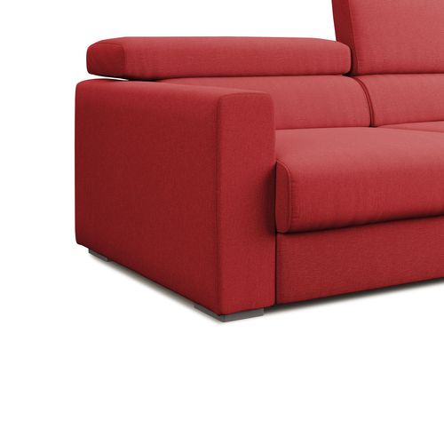 Dylan Canapé Avec Pouf Amovible En Tissu Effet Coton Imperméable T13 188 Cm Rouge