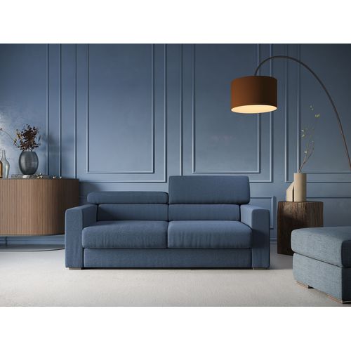 Dylan Canapé Avec Pouf Amovible En Tissu Effet Coton Imperméable T13 188 Cm Brun