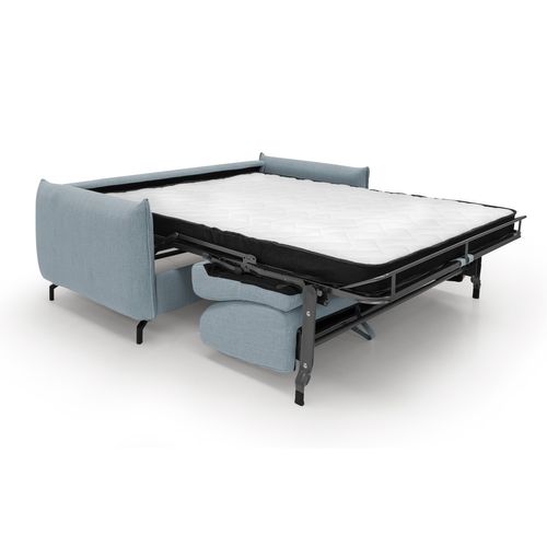 Scarlet Canapé Lit Convertible En Tissu Coton Mixte Imperméable T19 195 Cm (mat.140x197) Bleu Pastel