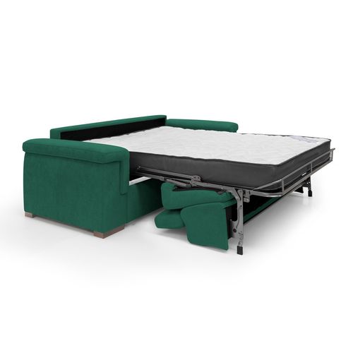 Giunone Canapé Convertible Matelas H18 Cm En Tissu Imperméable T02 200 Cm (mat.120x197) Vert