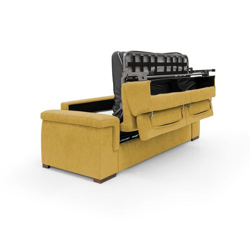 Giunone Canapé Convertible Matelas H18 Cm En Tissu Imperméable T02 200 Cm (mat.120x197) Jaune